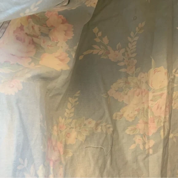 Ralph Lauren VTG 90s Blue Label Floral Denim 90s Apron Wrap Dress - Picture 6 of 13